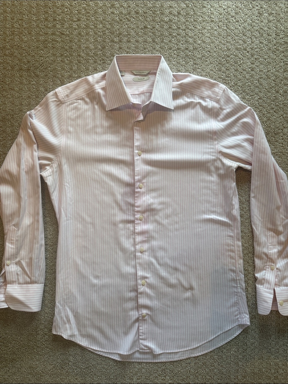 Suitsupply Light Pink Pinstripe Dress Shirt Slim Fit